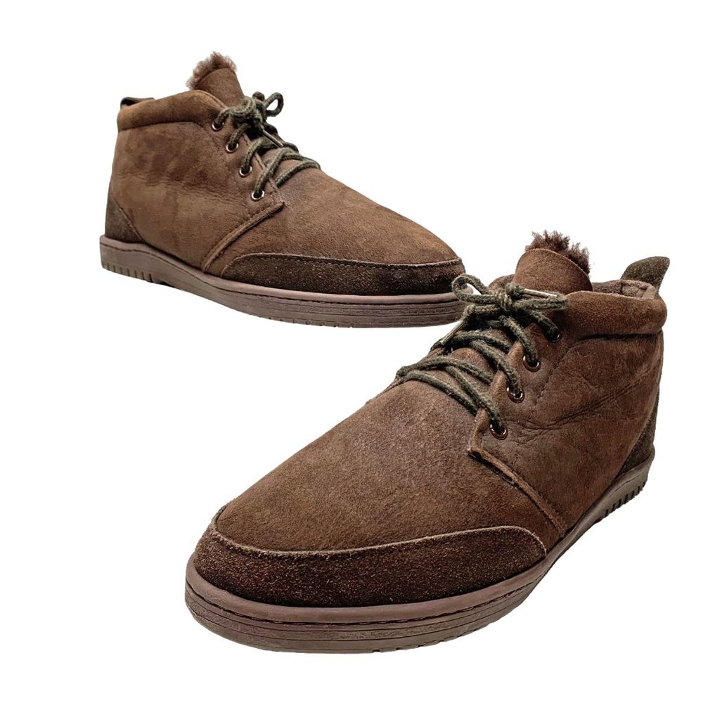 Original UGG Chocalate Shearling Wool Lined‎ Lace Up Boots